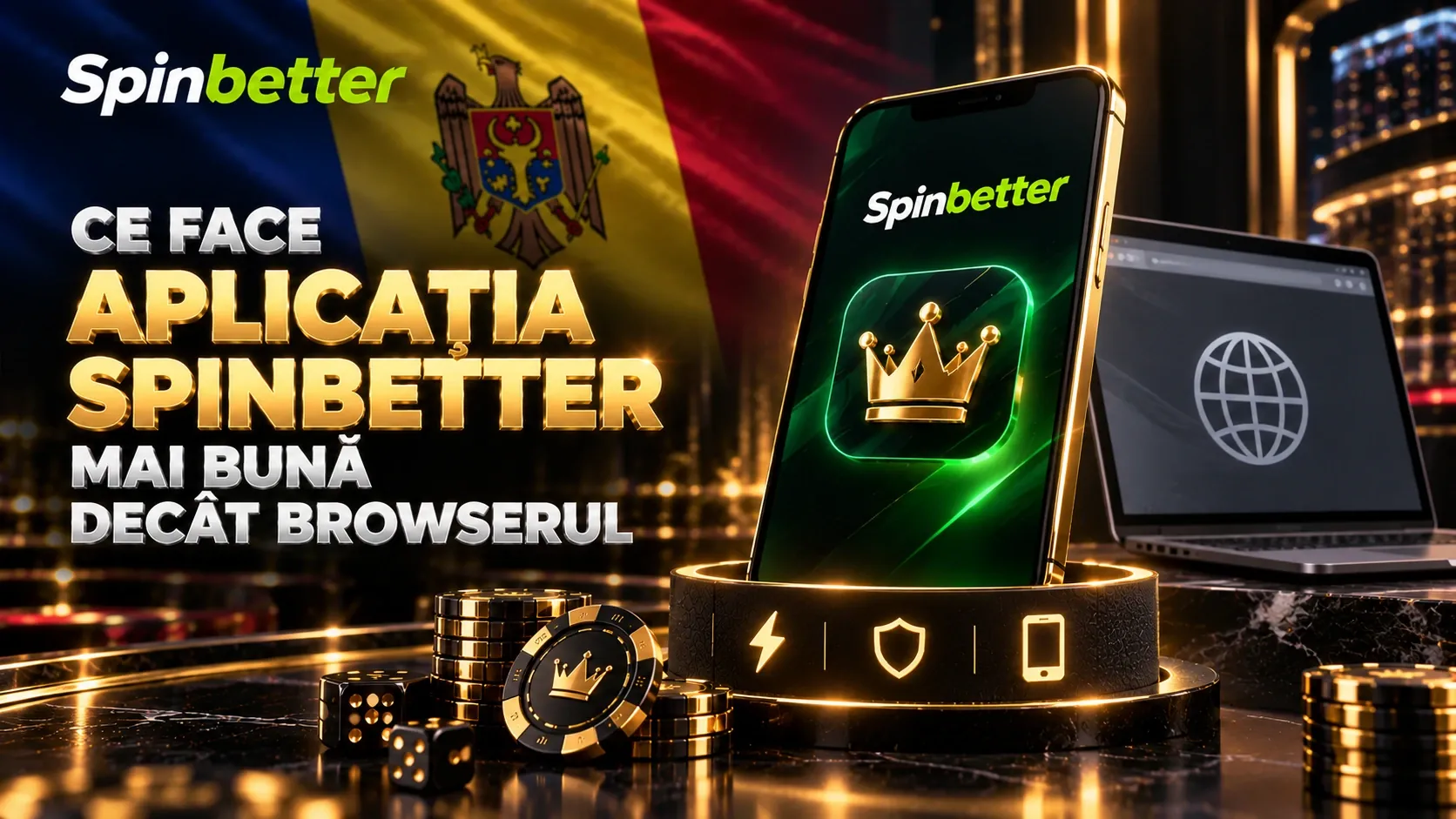 aplicația SpinBetter față de versiunea din browser